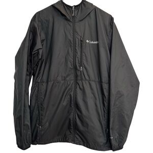 Columbia Men’s Omni Wick Evap Jacket Windbreaker Size M Black Hooded Zip Up Pack